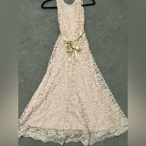 Light Pink Long Dress with Rose Gold Belt